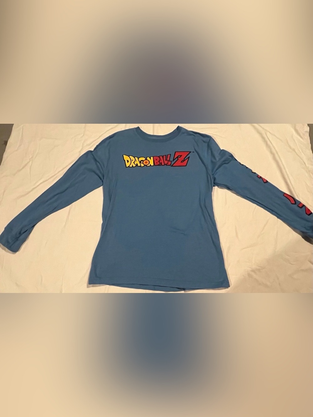 DragonBall Z Shirt Medium Blue Large Graphic T Long Sleeve Crew Neck